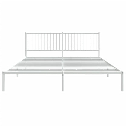 Bedframe Metaal Wit 183 x 213 cm met hoofdbord