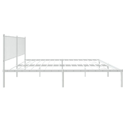 Bedframe Metaal Wit 183 x 213 cm met hoofdbord