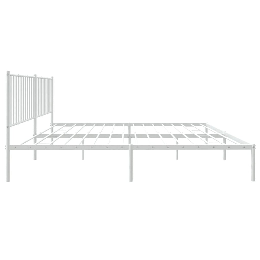 Bedframe Metaal Wit 183 x 213 cm met hoofdbord