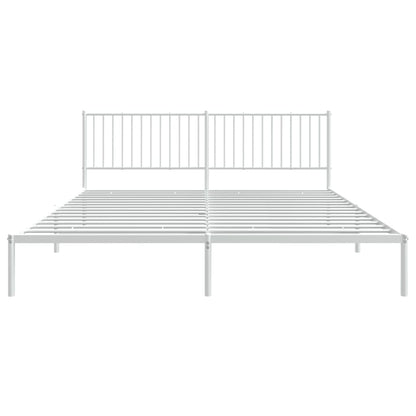 Bedframe Metaal Wit 193 x 203 cm met hoofdbord