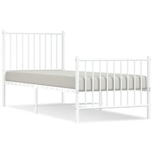 Bedframe Met Hoofd- En Voeteneinde Metaal Wit 80 x 200 cm met hoofdbord & voetbord