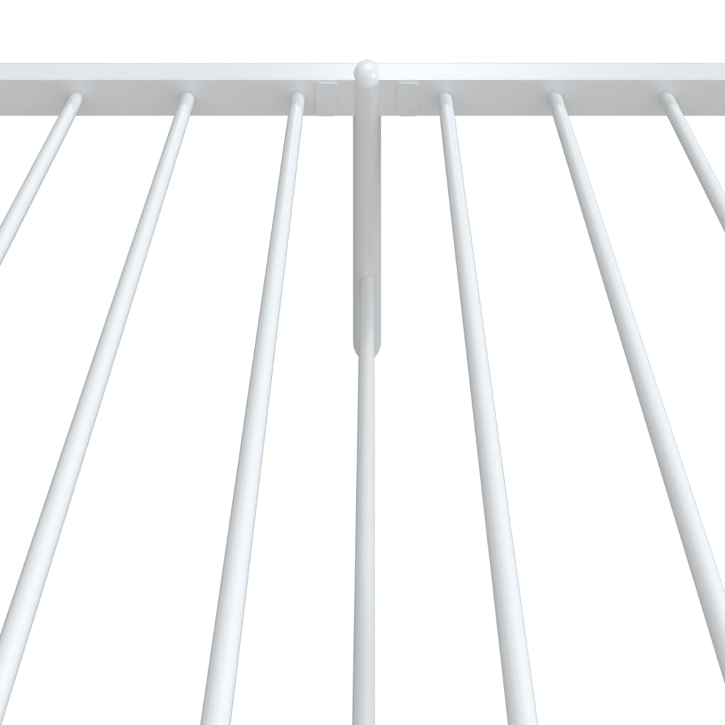Bedframe Met Hoofd- En Voeteneinde Metaal Wit 80 x 200 cm met hoofdbord & voetbord