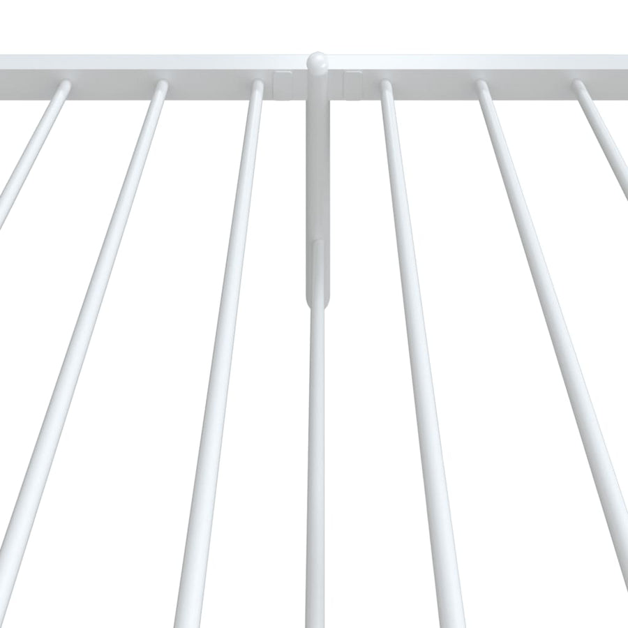 Bedframe Met Hoofd- En Voeteneinde Metaal Wit 80 x 200 cm met hoofdbord & voetbord