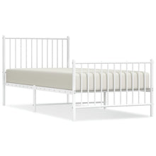 Bedframe Met Hoofd- En Voeteneinde Metaal Wit 90 x 200 cm met hoofdbord & voetbord