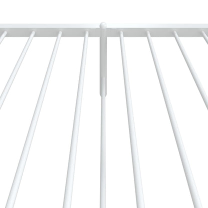 Bedframe Met Hoofd- En Voeteneinde Metaal Wit 90 x 200 cm met hoofdbord & voetbord