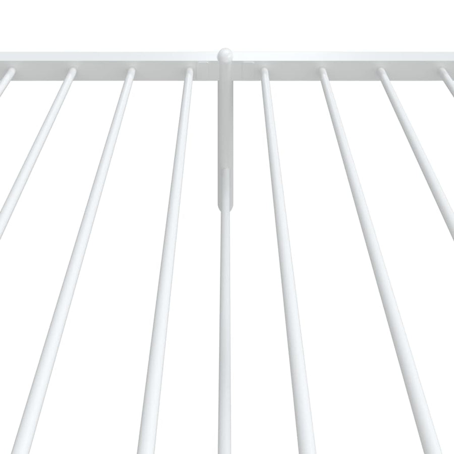 Bedframe Met Hoofd- En Voeteneinde Metaal Wit 90 x 200 cm met hoofdbord & voetbord