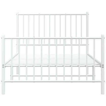 Bedframe met hoofd- en voeteneinde metaal wit 100x190 cm