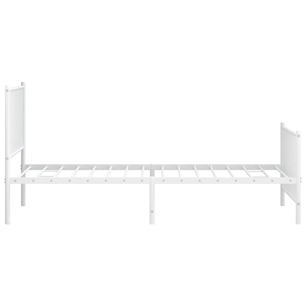 Bedframe met hoofd- en voeteneinde metaal wit 100x190 cm