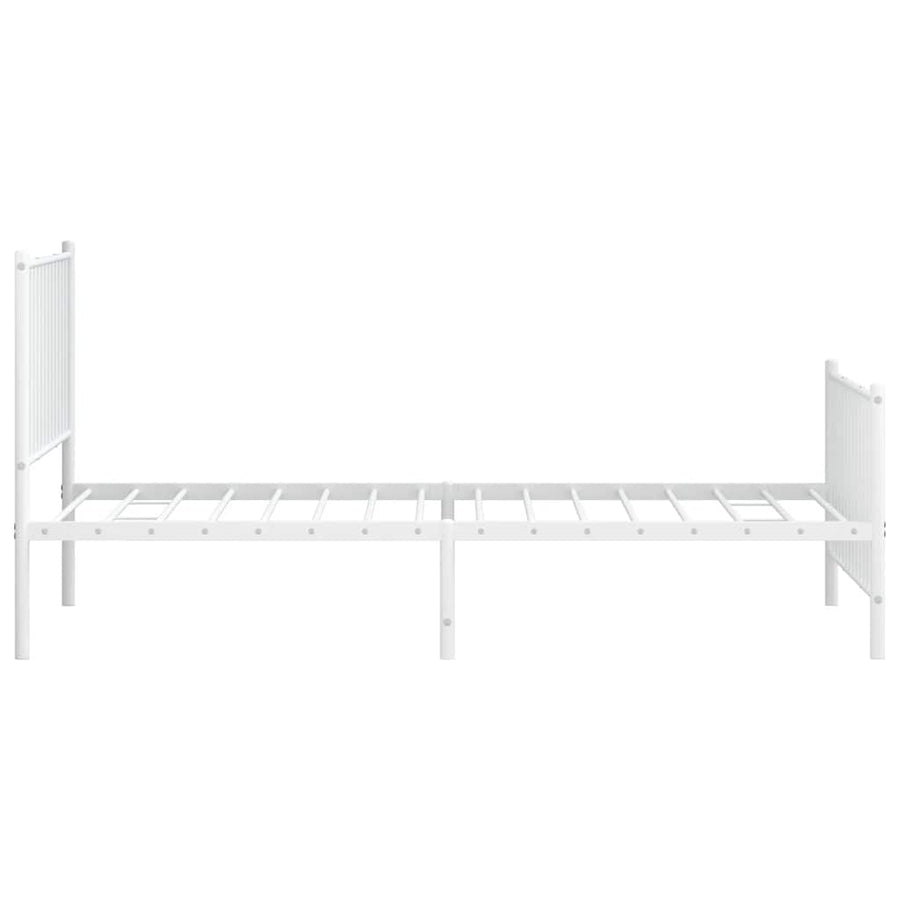 Bedframe met hoofd- en voeteneinde metaal wit 100x190 cm