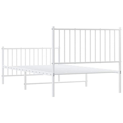 Bedframe met hoofd- en voeteneinde metaal wit 100x190 cm