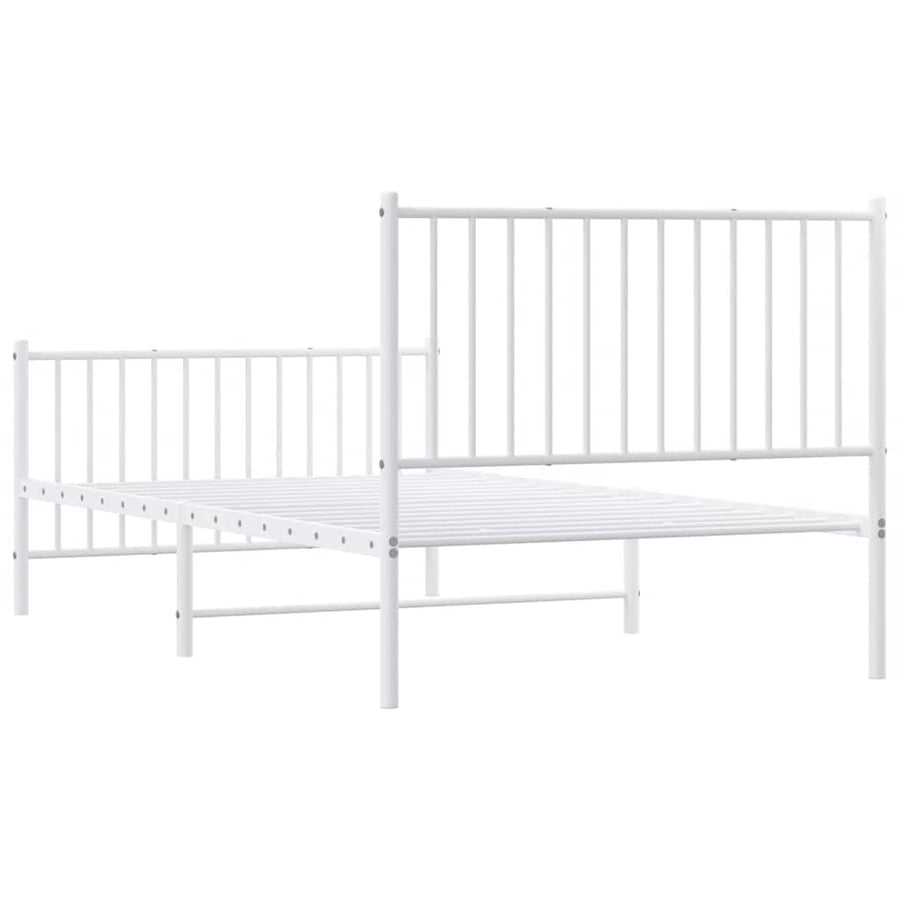 Bedframe met hoofd- en voeteneinde metaal wit 100x190 cm