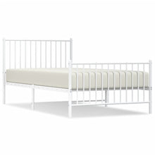 Bedframe Met Hoofd- En Voeteneinde Metaal Wit 100 x 200 cm met hoofdbord & voetbord
