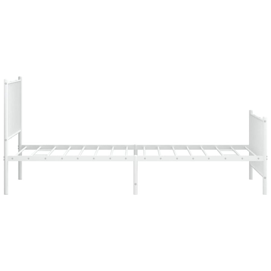 Bedframe Met Hoofd- En Voeteneinde Metaal Wit 100 x 200 cm met hoofdbord & voetbord