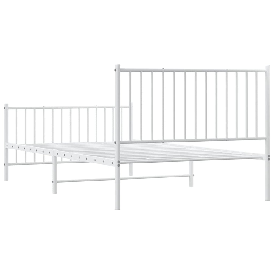 Bedframe Met Hoofd- En Voeteneinde Metaal Wit 107 x 203 cm met hoofdbord & voetbord