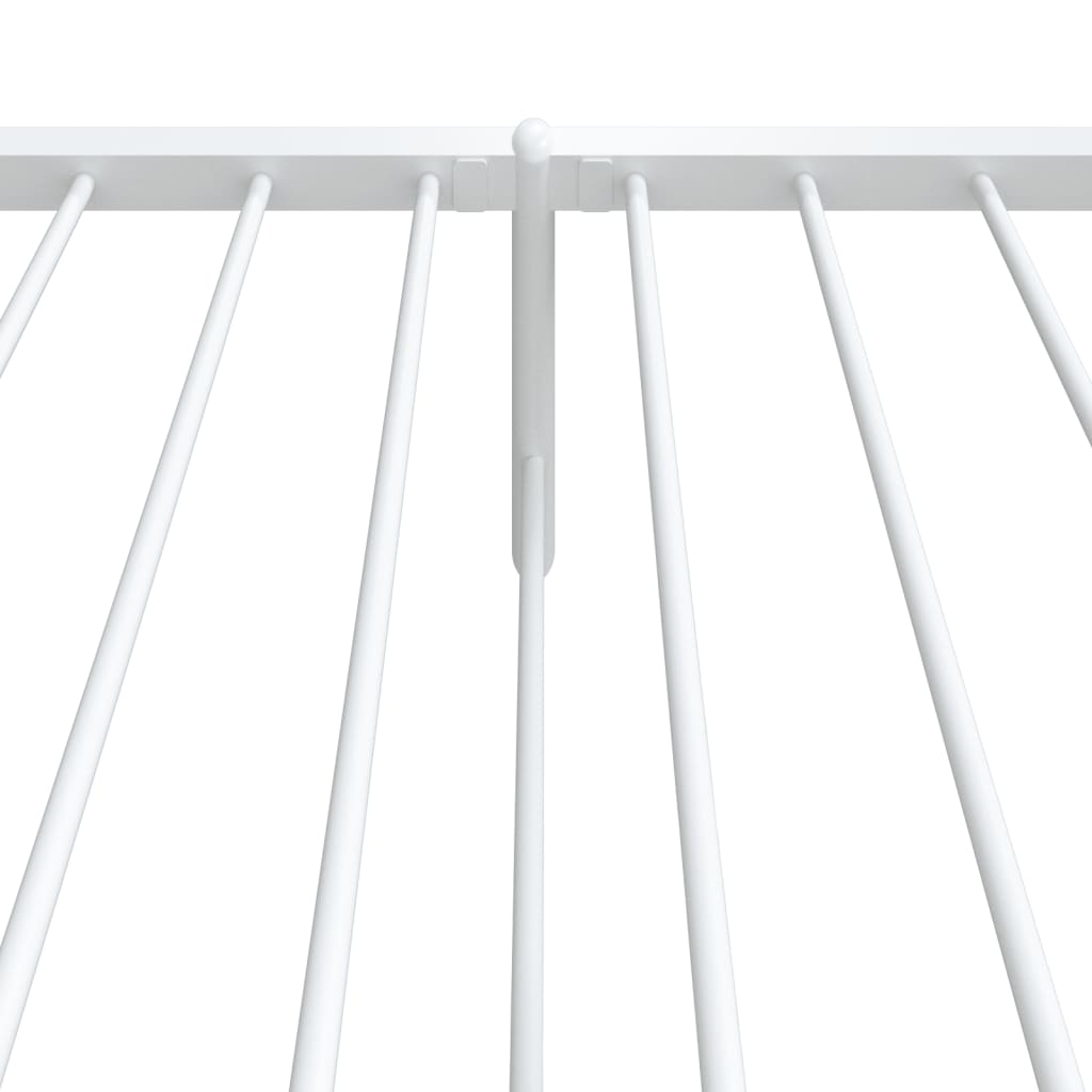 Bedframe Met Hoofd- En Voeteneinde Metaal Wit 107 x 203 cm met hoofdbord & voetbord