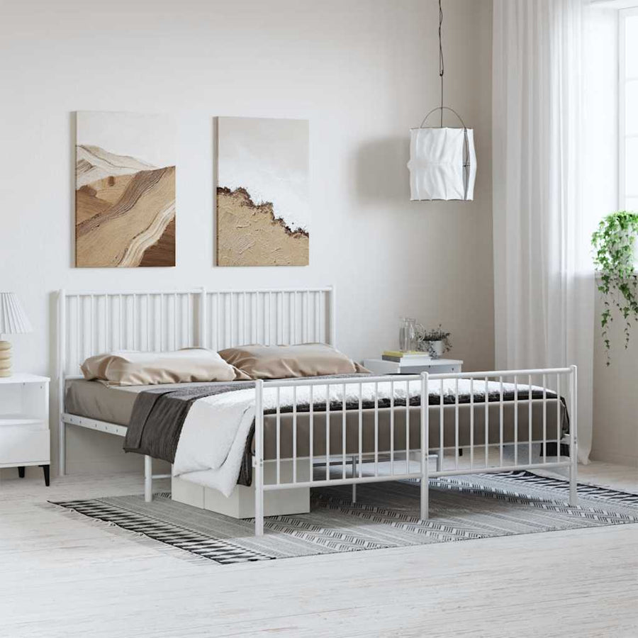 Bedframe Met Hoofd- En Voeteneinde Metaal 150 x 200 cm