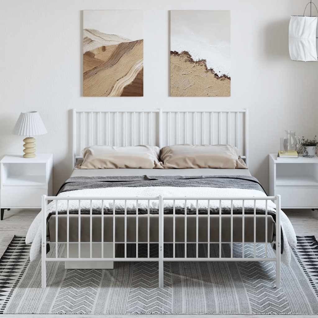 Bedframe Met Hoofd- En Voeteneinde Metaal 150 x 200 cm