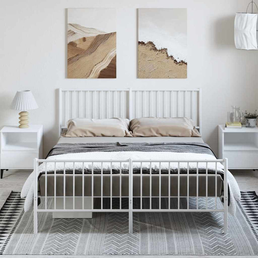 Bedframe Met Hoofd- En Voeteneinde Metaal 150 x 200 cm