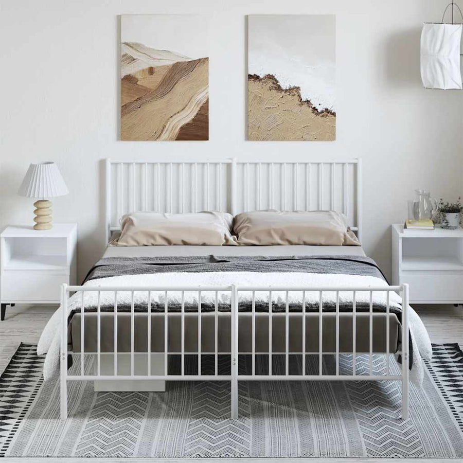 Bedframe Met Hoofd- En Voeteneinde Metaal 150 x 200 cm