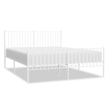 Bedframe Met Hoofd- En Voeteneinde Metaal Wit 160 x 200 cm met hoofdbord & voetbord