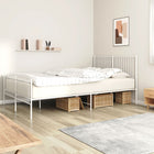 Bedframe Met Hoofd- En Voeteneinde Metaal Wit 160 x 200 cm met hoofdbord & voetbord