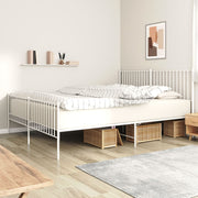 Bedframe metaal wit 183x213 cm