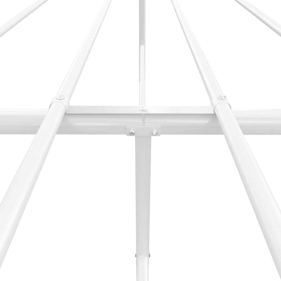 Bedframe Met Hoofd- En Voeteneinde Metaal Wit 193 x 203 cm met hoofdbord & voetbord