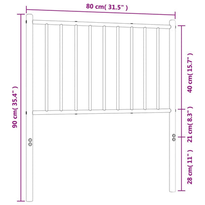Hoofdbord Metaal Wit 75 Cm