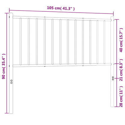Hoofdbord Metaal Wit 100 Cm