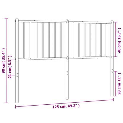 Hoofdbord Metaal Wit 120 Cm