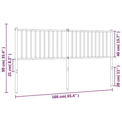 Hoofdbord Metaal Wit 160 Cm