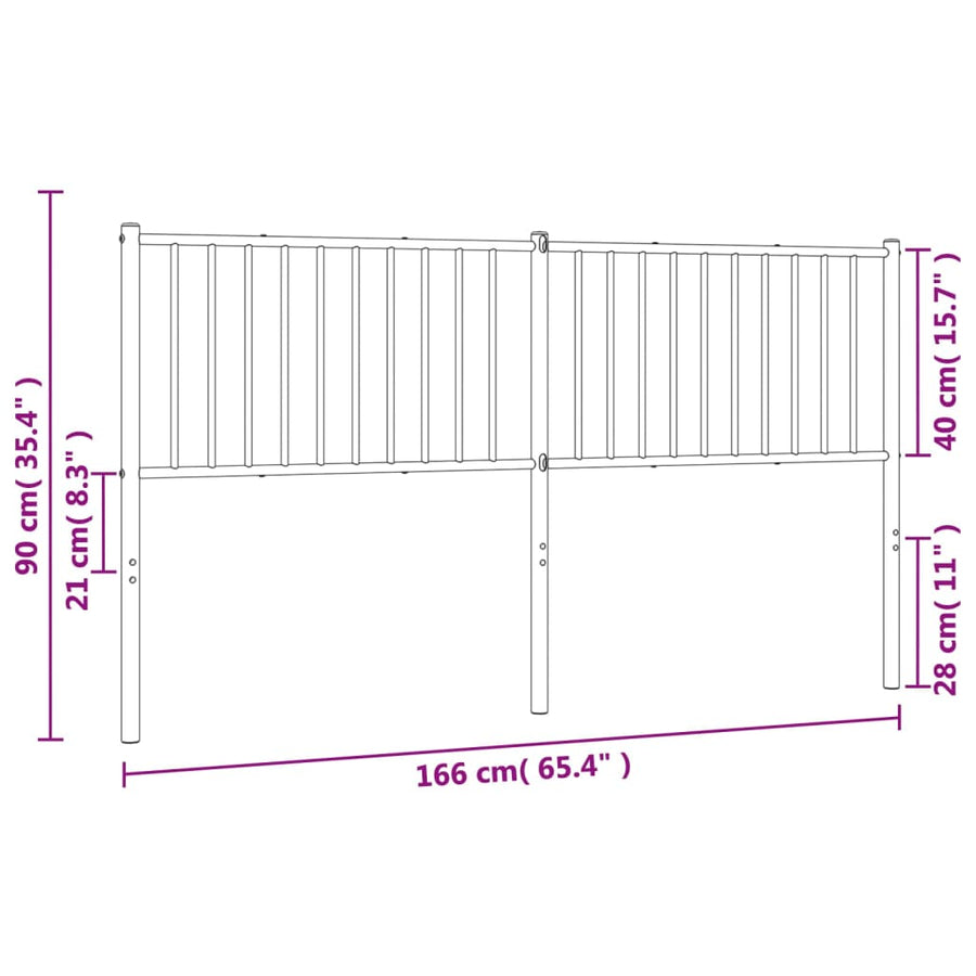 Hoofdbord Metaal Wit 160 Cm