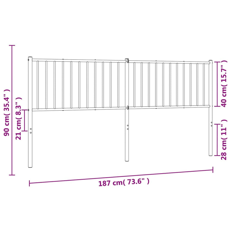 Hoofdbord 180 Cm Metaal Wit