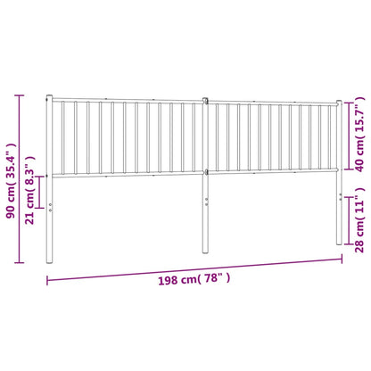Hoofdbord Metaal Wit 193 Cm