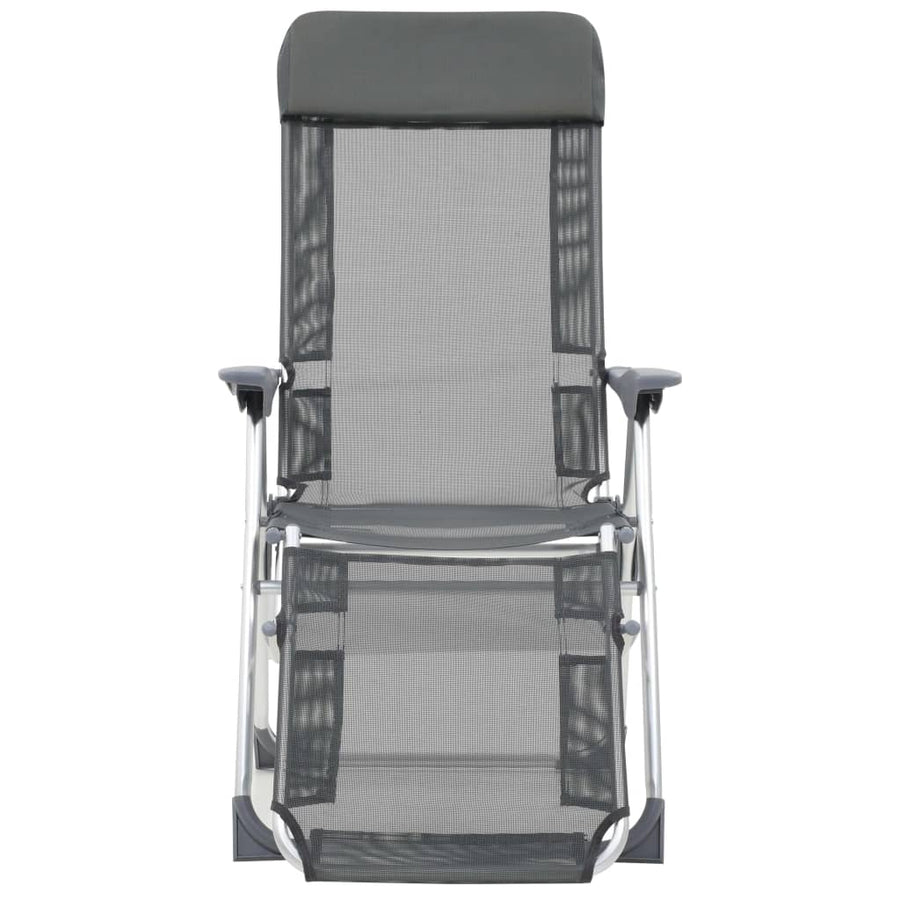 Campingstoelen Met Voetensteun Inklapbaar Textileen Grijs