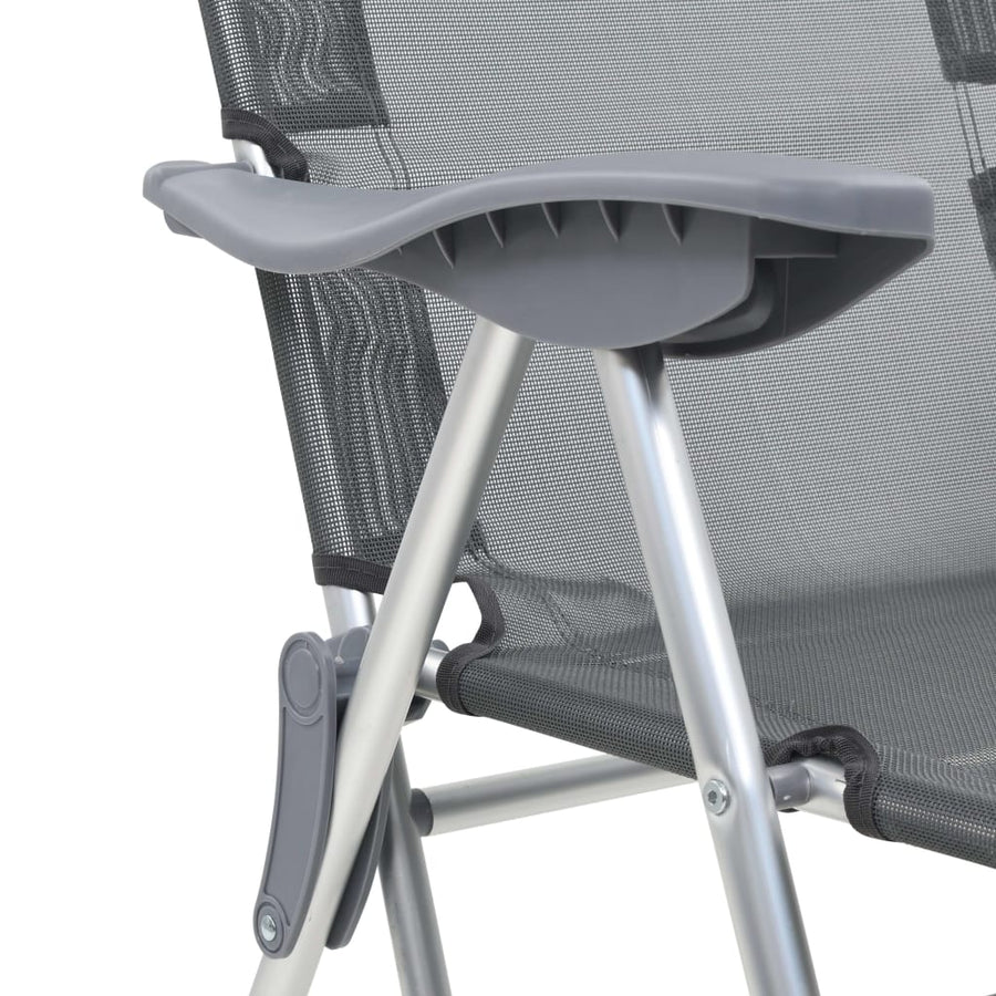 Campingstoelen Met Voetensteun Inklapbaar Textileen Grijs