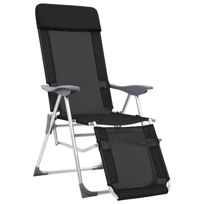 Campingstoelen Met Voetensteun Inklapbaar Textileen Zwart