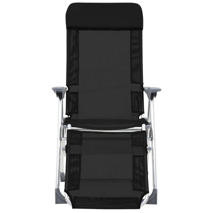 Campingstoelen Met Voetensteun Inklapbaar Textileen Zwart