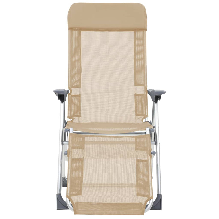 Campingstoelen Met Voetensteun Inklapbaar Textileen Crème