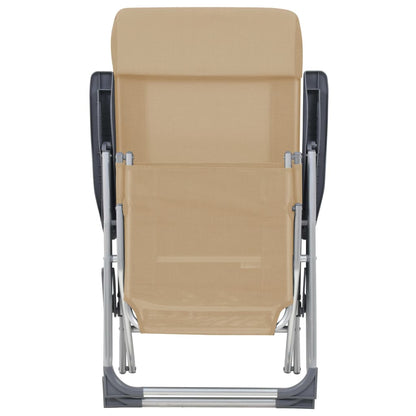 Campingstoelen Met Voetensteun Inklapbaar Textileen Crème