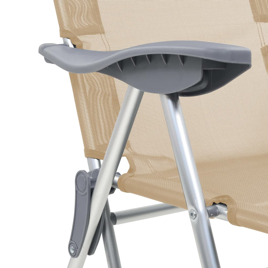 Campingstoelen Met Voetensteun Inklapbaar Textileen Crème