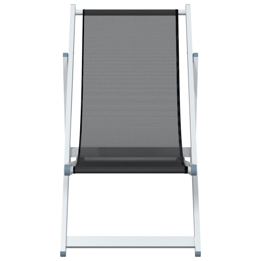 Strandstoelen Inklapbaar 2 St Aluminium En Textileen Grijs