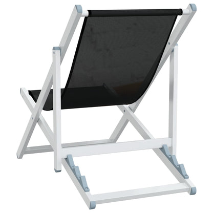 Strandstoelen Inklapbaar 2 St Aluminium En Textileen Zwart
