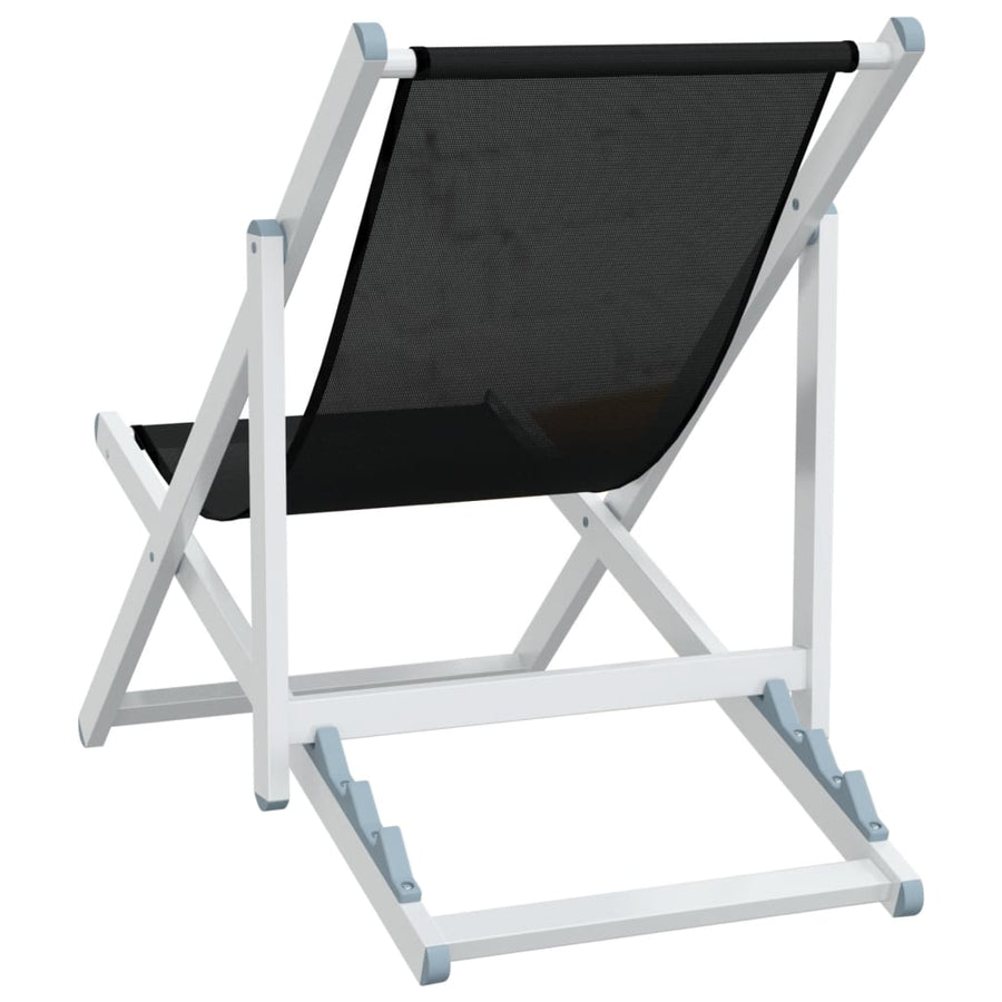 Strandstoelen Inklapbaar 2 St Aluminium En Textileen Zwart