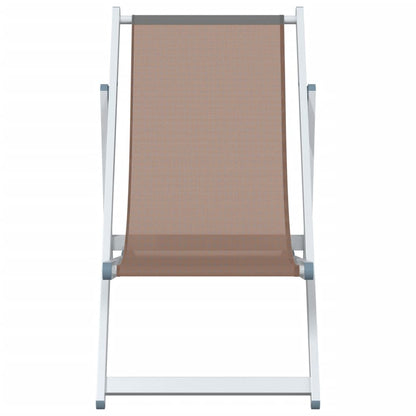 Strandstoelen Inklapbaar 2 St Aluminium En Textileen Bruin