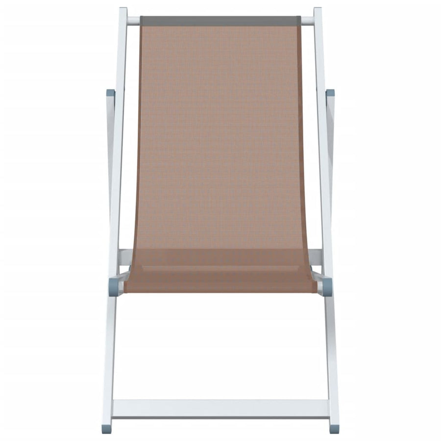 Strandstoelen Inklapbaar 2 St Aluminium En Textileen Bruin
