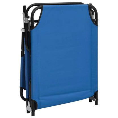 Ligbed Inklapbaar Oxford Stof En Gepoedercoat Staal Blauw