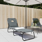 Ligbed inklapbaar oxford stof gepoedercoat staal grijs 189x56x83 cm