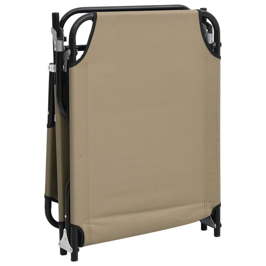 Ligbed Inklapbaar Oxford Stof En Gepoedercoat Staal Taupe