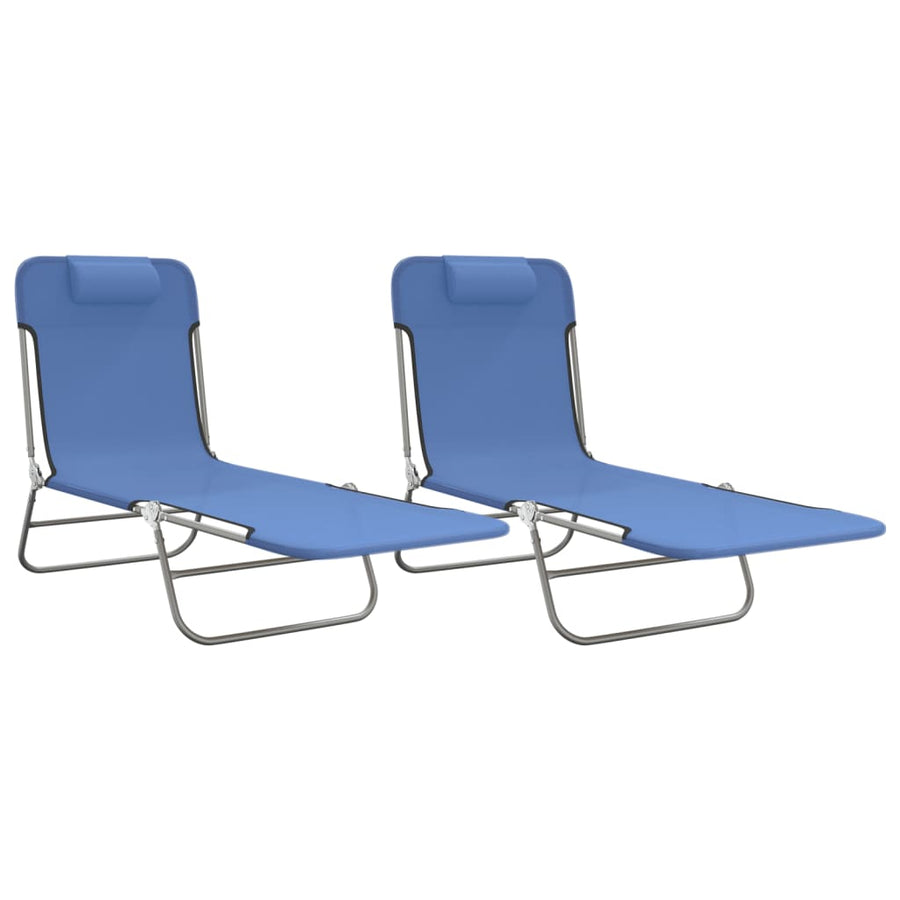 Ligbedden Inklapbaar Textileen En Staal Blauw